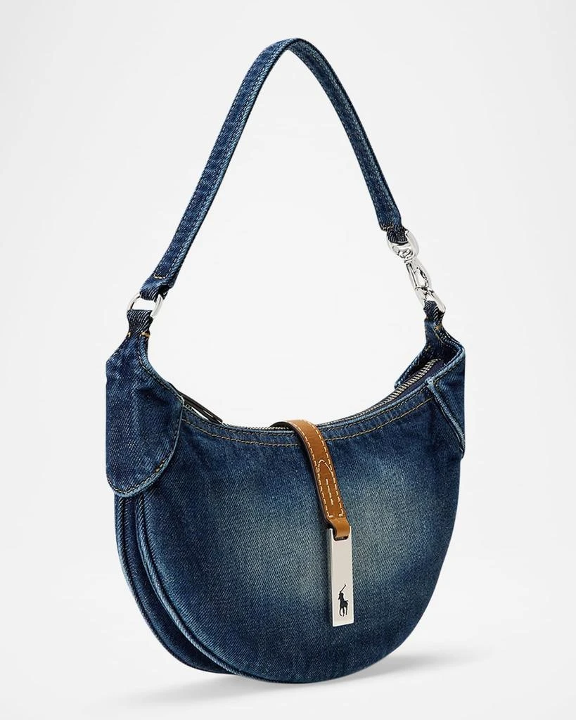 Ralph Lauren Polo ID Small Denim Leather Shoulder Bag 2