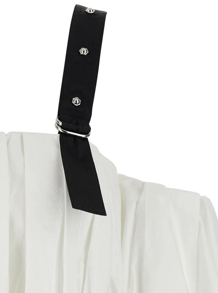 PINKO 'Raul' White Top With Adjustable Straps And Removable Sleeves In Cotton Woman 3