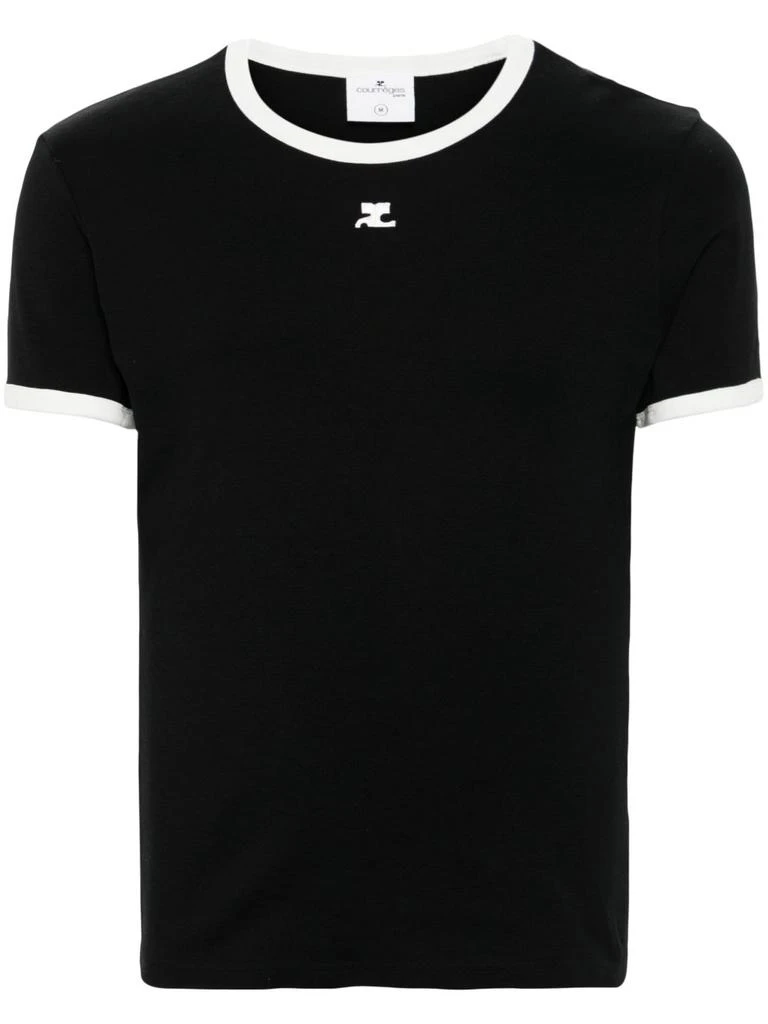 Courrèges Black Cotton Jersey T-Shirt
