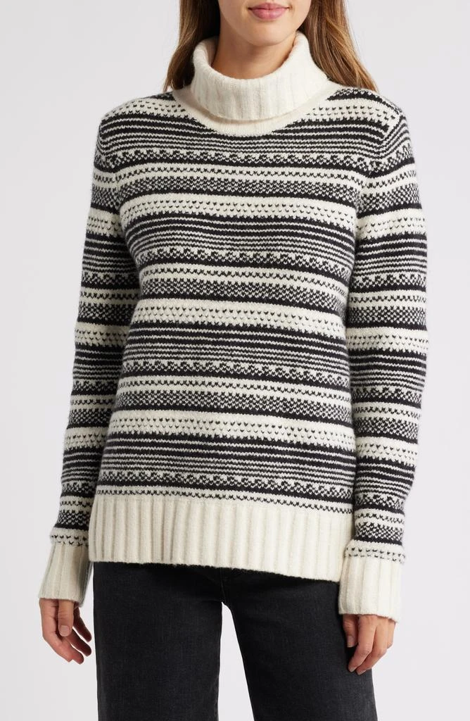 Caslon Stripe Jacquard Turtleneck Sweater 8