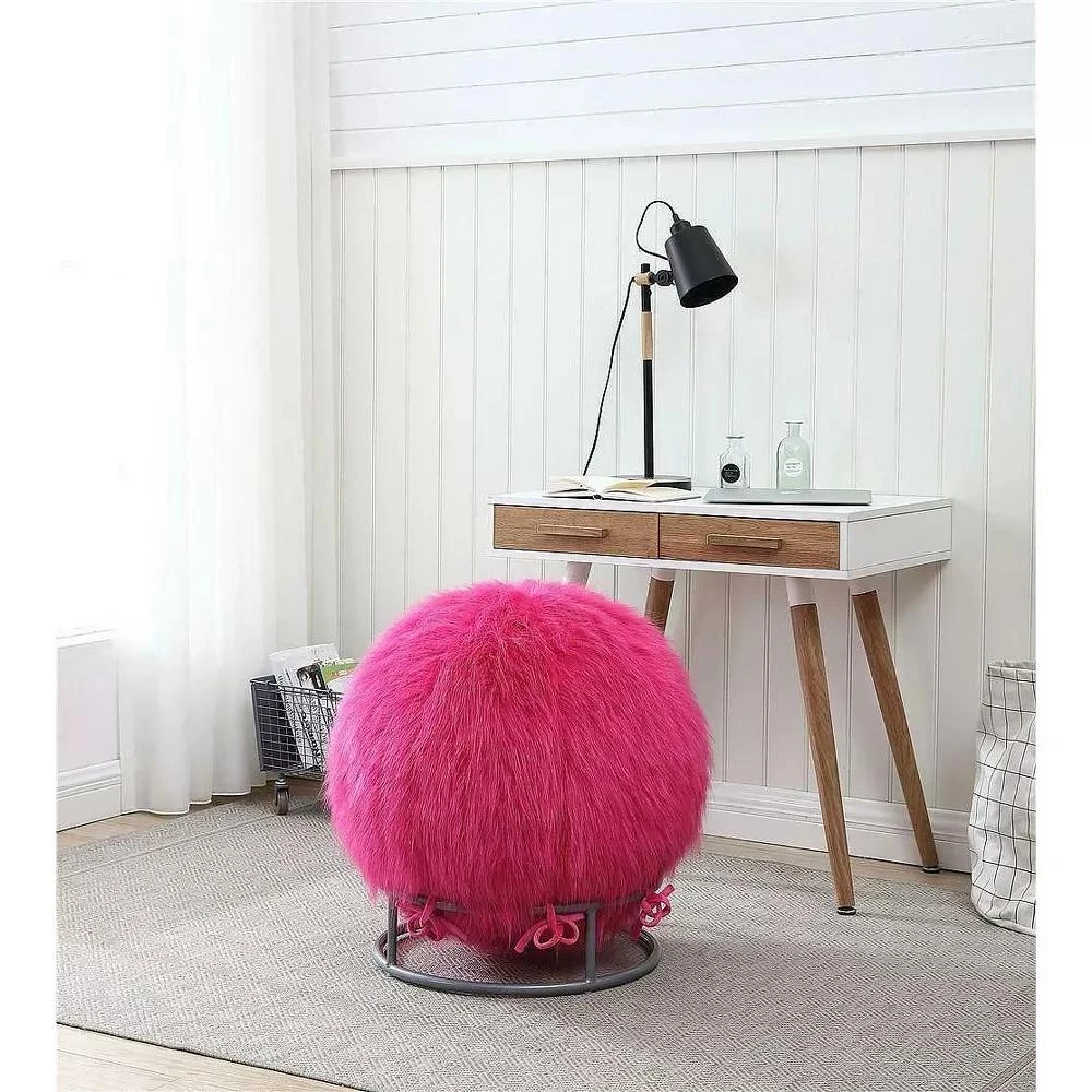 J&V Textiles 65 Inch Posture Fuzzy Exercise Yoga Ball Chair Set - 5 colors! 9