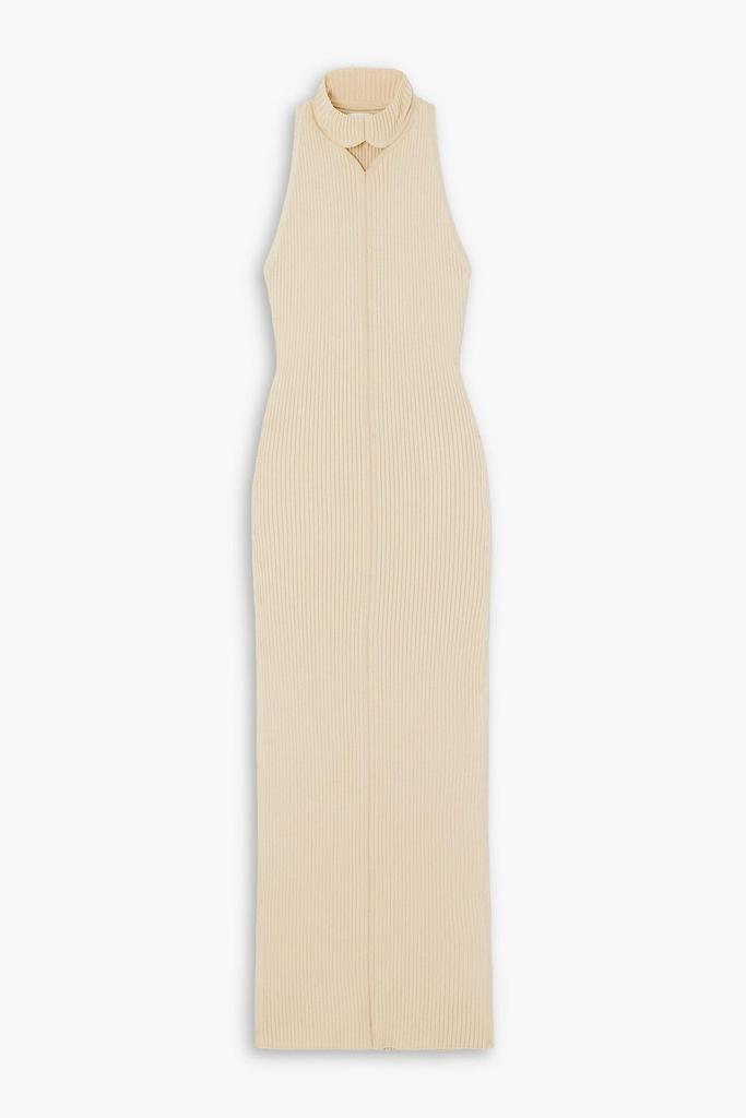 courreges Cutout ribbed-knit maxi dress