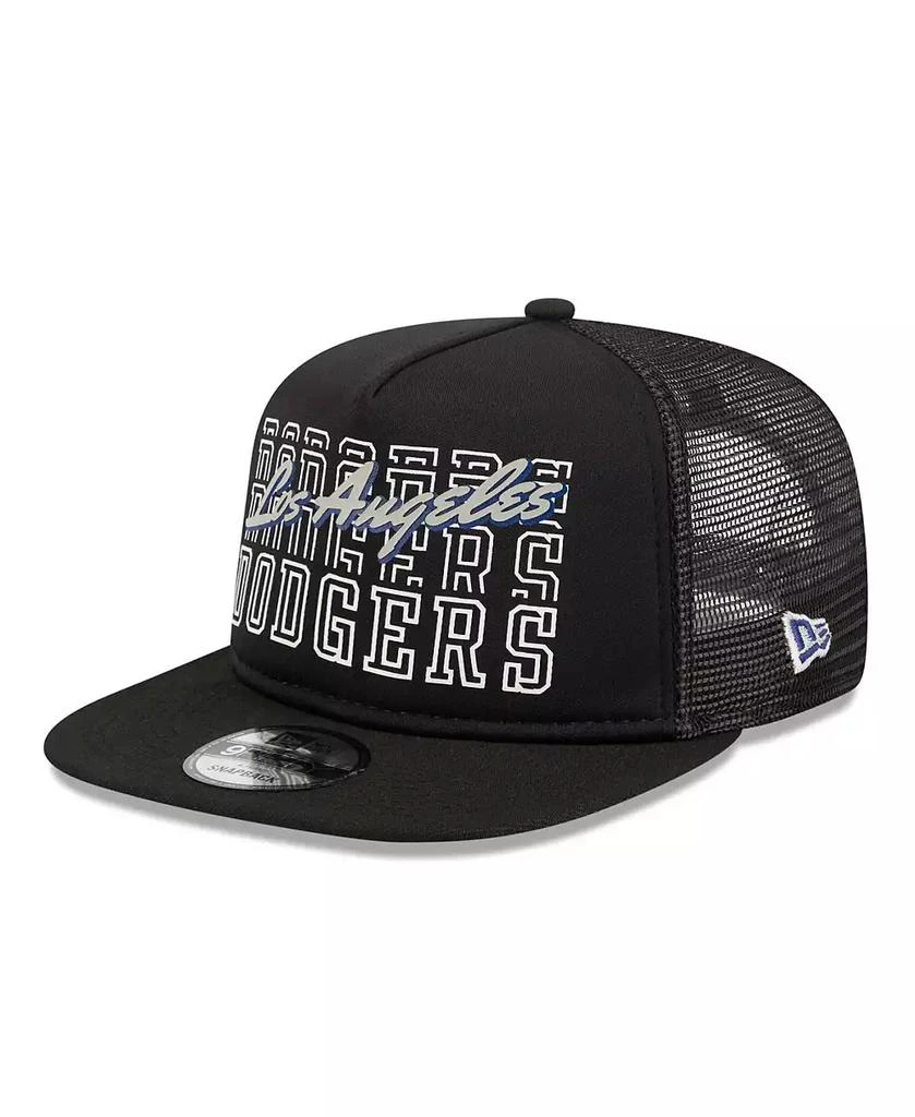 New Era Men's Black Los Angeles Dodgers Street Team A-Frame Trucker 9FIFTY Snapback Hat 3
