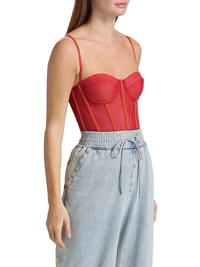 Zimmermann Rebellion Semi-Sheer Corset Bodysuit 4