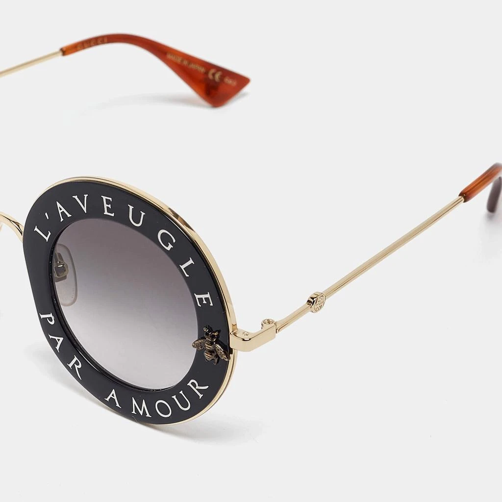 Gucci Gucci Black/Gold Gradient GG0113S L'aveugle Par Amour Round Sunglasses 2