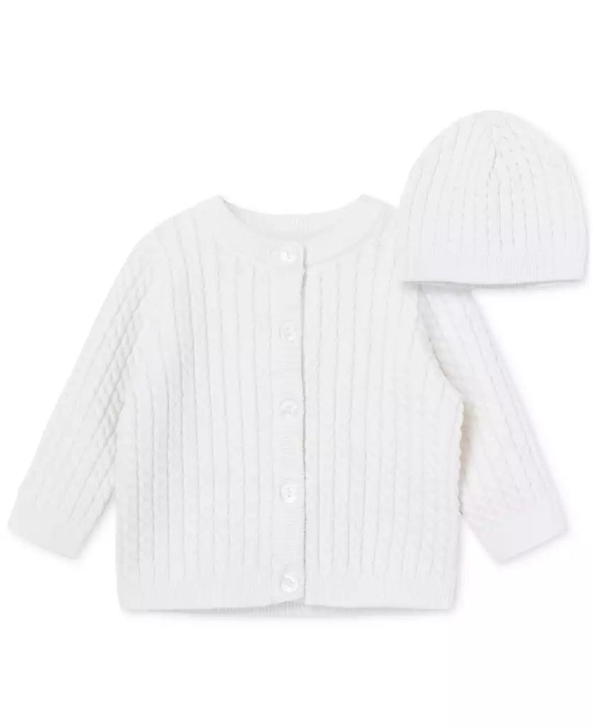 Little Me Baby Cotton Cable-Knit Cardigan & Matching Hat, 2 Piece Set
