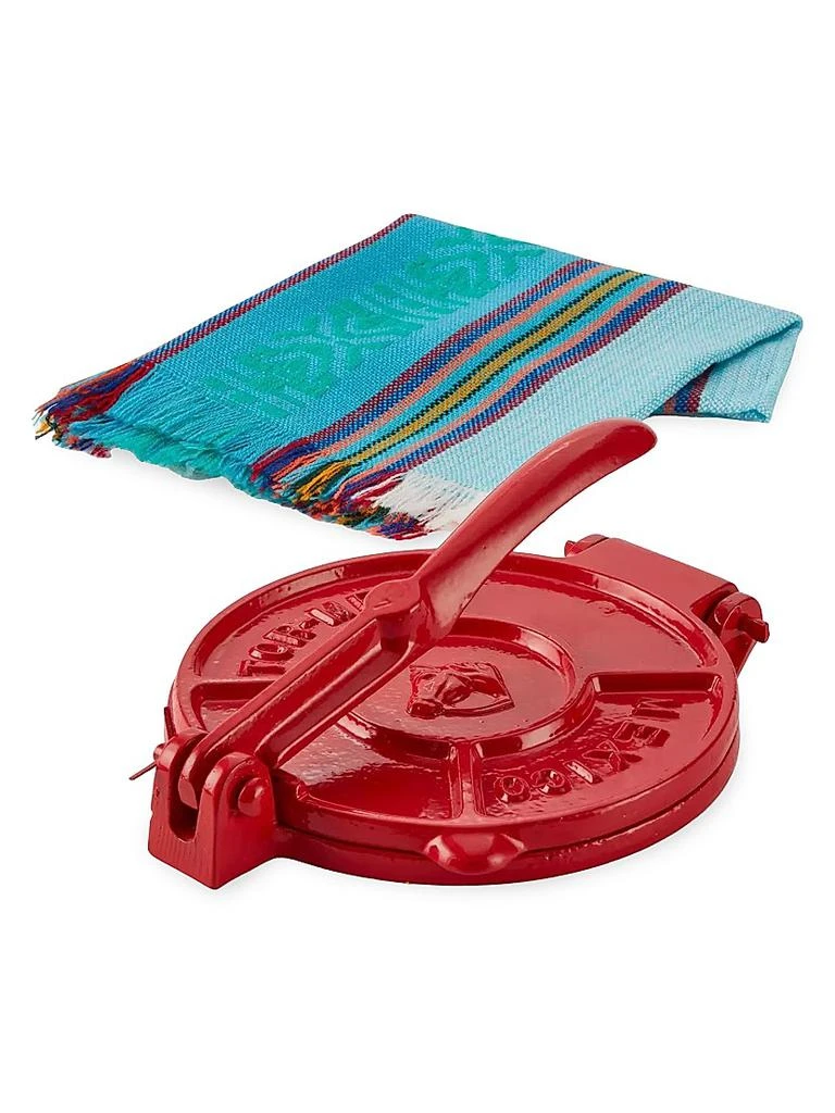 Verve Culture Tortilla Press Kit - Red Cast Iron With Serviletta 1