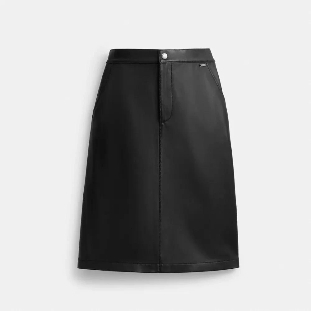 Coach Leather A Line Skirt 1
