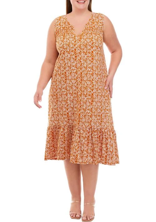 Wonderly Plus Size Tie Back Midi Dress 1