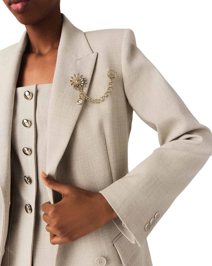 Maje Suit Jacket with Brooch 6