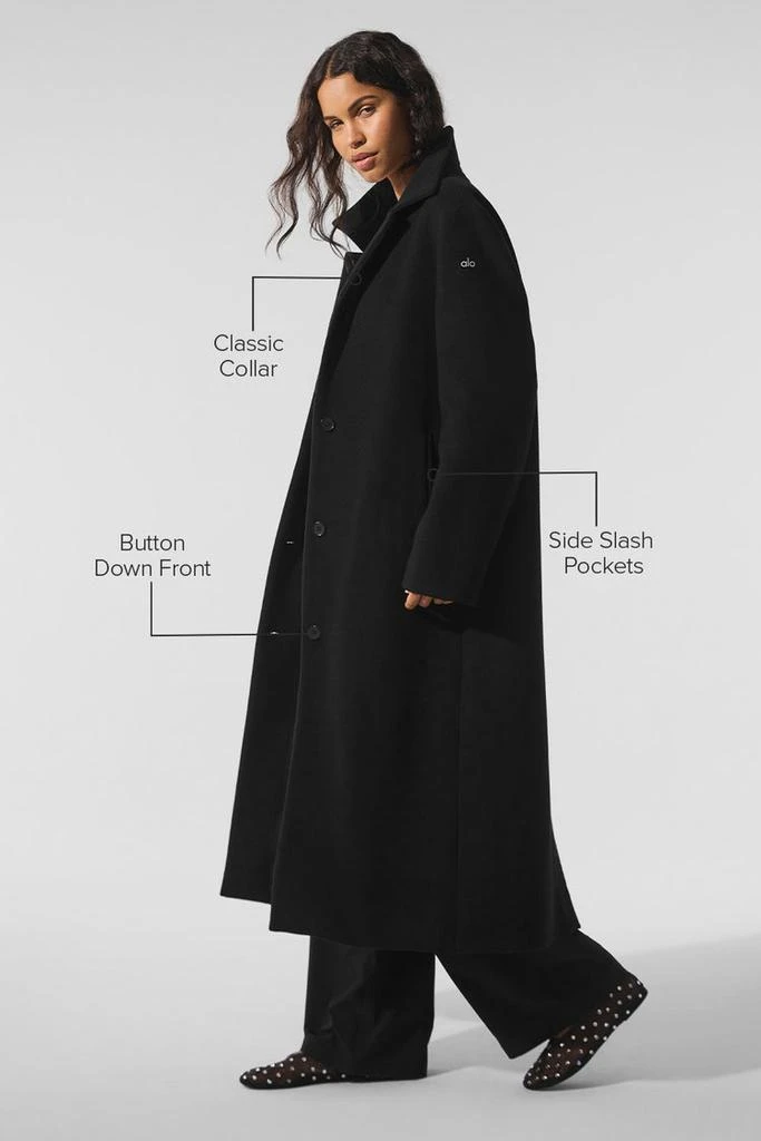 Alo Wool Metro Long Coat - Black 2