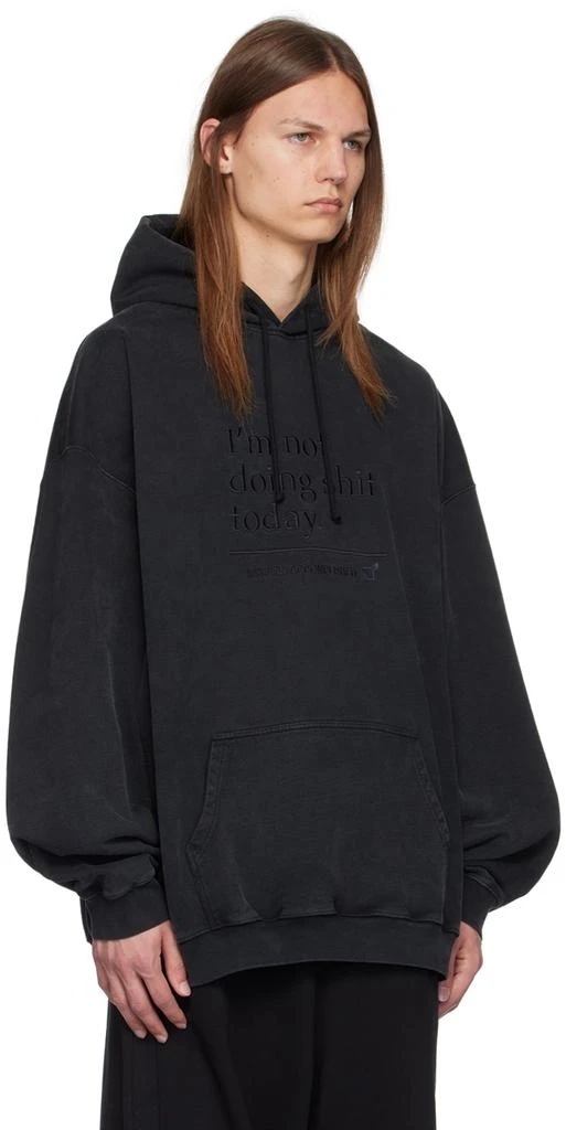 Vetements Black 'I'm Not Doing Shit Today' Hoodie 2