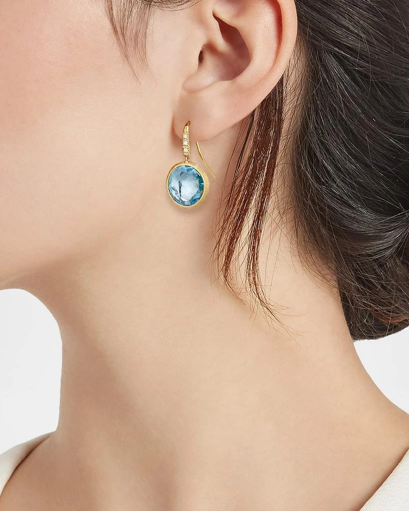 Marco Bicego Jaipur Color 18K Gold Blue Topaz Earrings with Diamonds 2