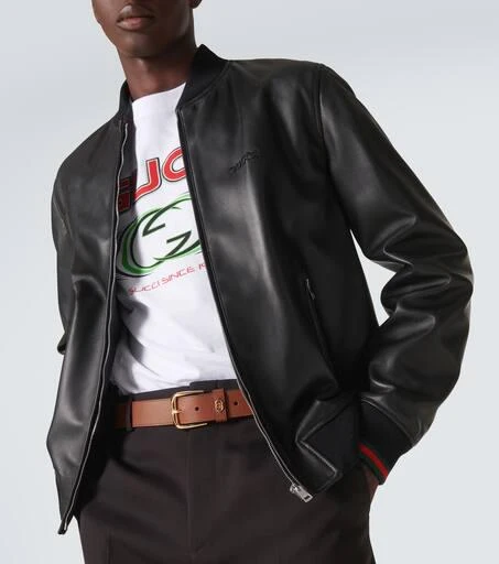 Gucci Leather bomber jacket 5