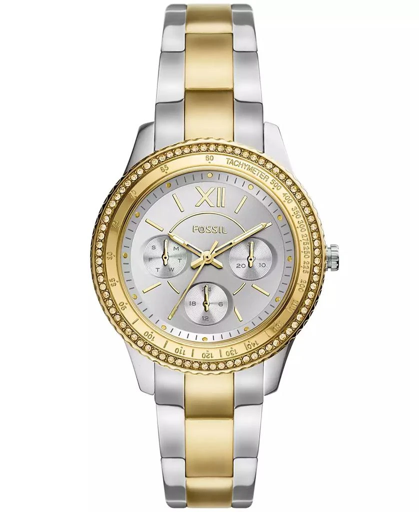 Fossil Women's Sport Multifunction Two Tone Stainless Steel Bracelet Watch 37mm 1