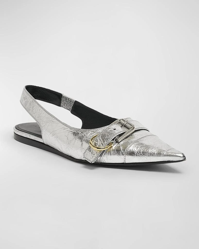 Givenchy Voyou Metallic Buckle Slingback Ballerina Flats 3