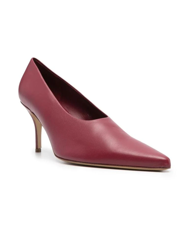 GIA BORGHINI Bordeaux Red Calf Leather Pumps 2