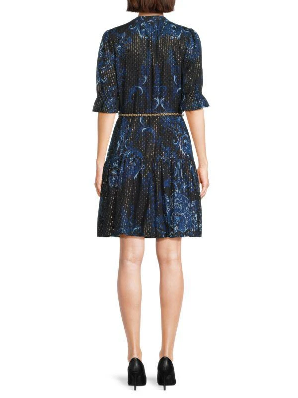 Karl Lagerfeld Paris Printed Tiered Belted Dress 2