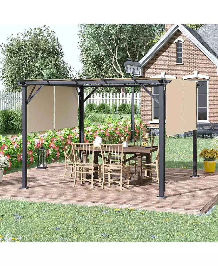 Outsunny 12
x 10
Outdoor Patio Gazebo Pergola with Retractable Canopy Roof 9