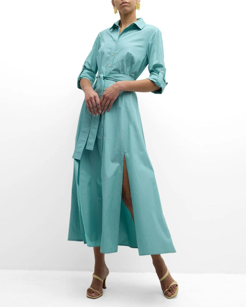 Finley Laine Striped Side-Slit Midi Shirtdress 7