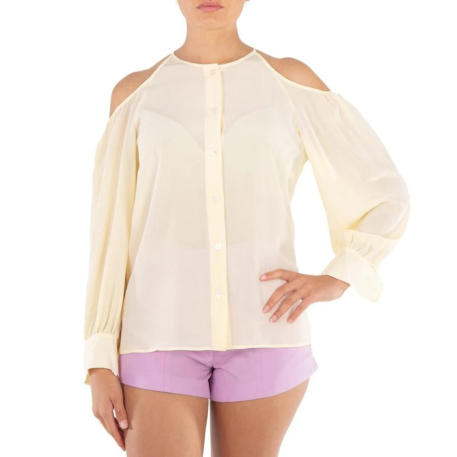 Stella McCartney Stella Mccartney Ladies Yellow Off Shoulder Silk Blouse, Brand Size 34 (US Size 0)