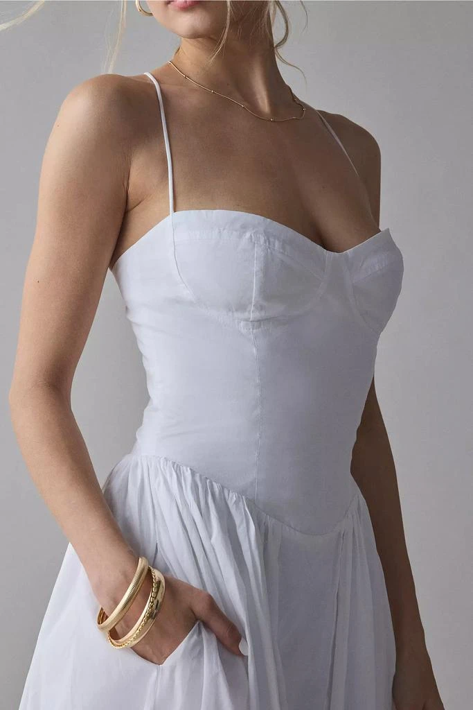 Bardot Bardot Estie Cotton Lace-Up Corset Maxi Dress 3