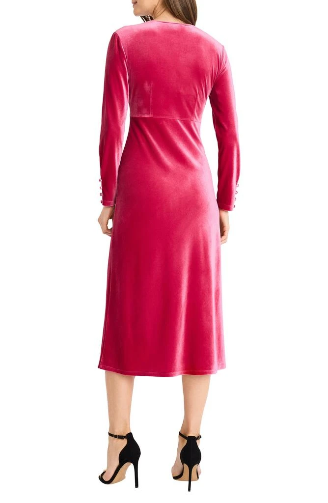 Maggy London Twist Long Sleeve Velvet Midi Cocktail Dress 2