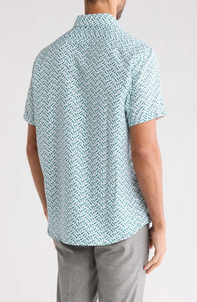 TR Premium Geo Print Short Sleeve Button-Up Shirt 2