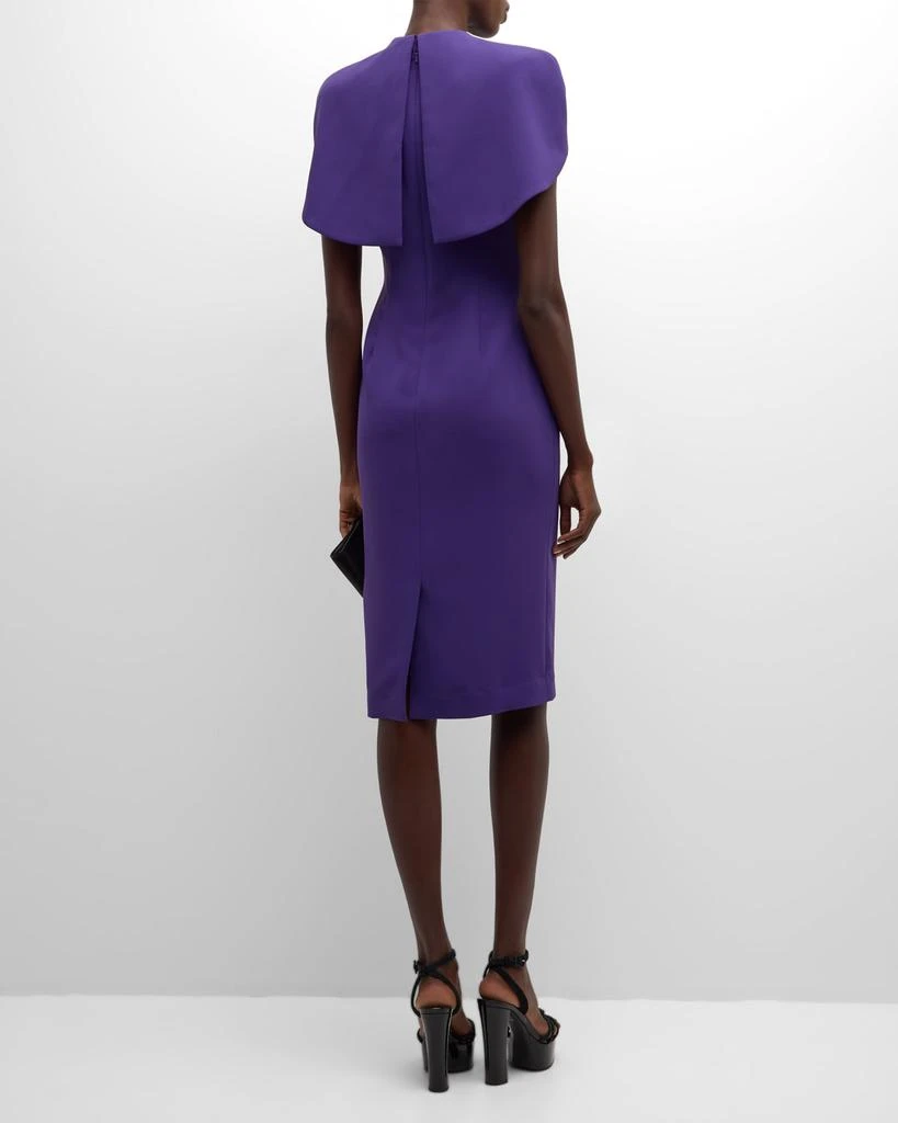 Badgley Mischka Mock-Neck Bodycon Cape Midi Dress 6