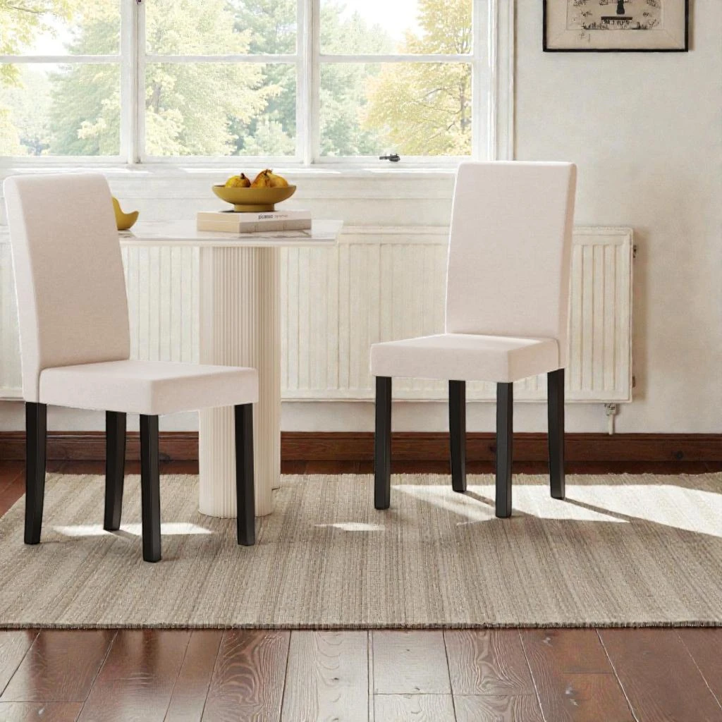 Hivvago Modern Upholstered Parsons Chair Set of 2 with Sleek Mid-Century Design 6