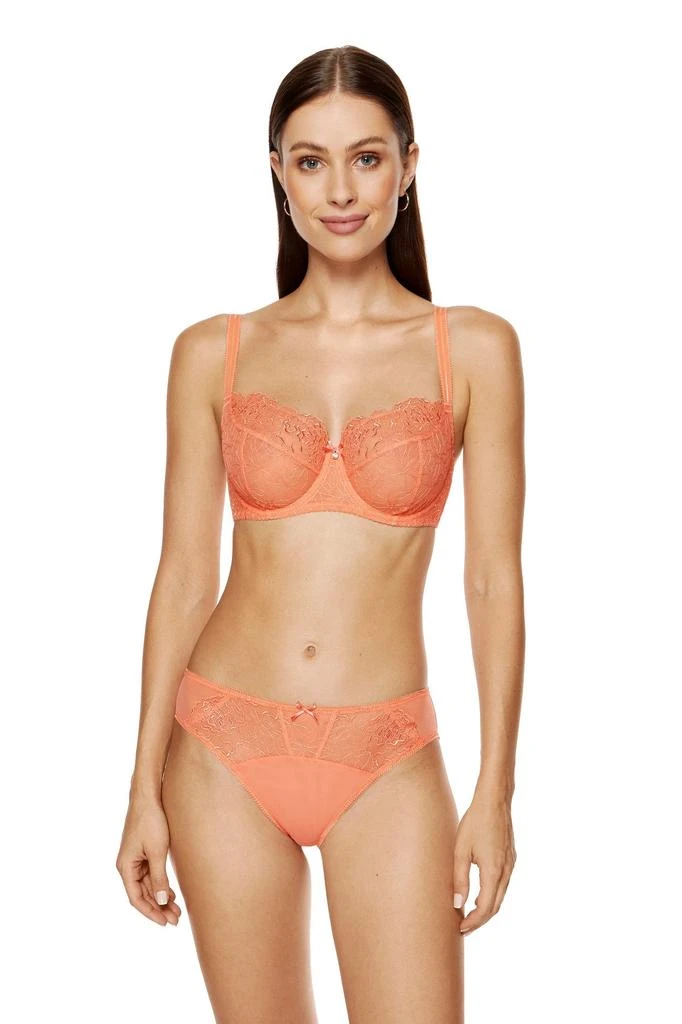 TRUEDAMES Sheer Mesh Balconette Bra Pamela Peach 3