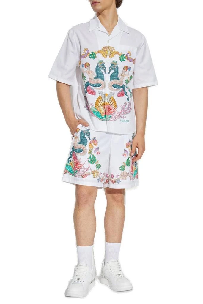 Versace Versace Coral Theatre Print Elastic-Waist Shorts 4