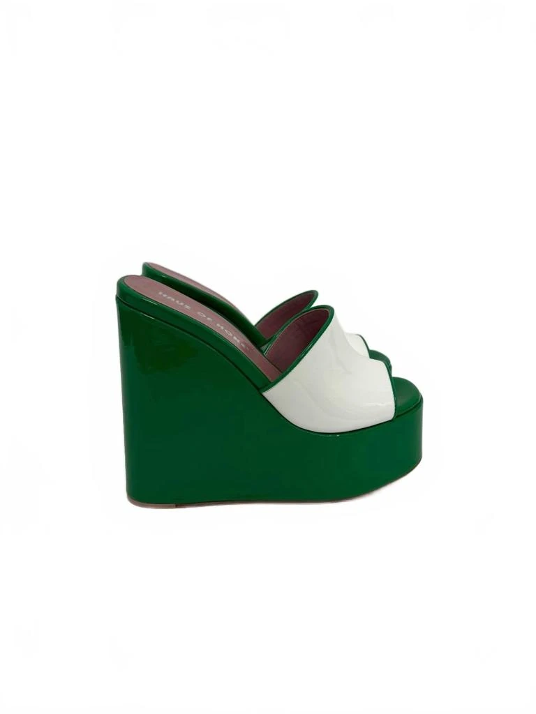 Haus of Honey Women's Laquer Doll Platform Wedges In Patro/white 1