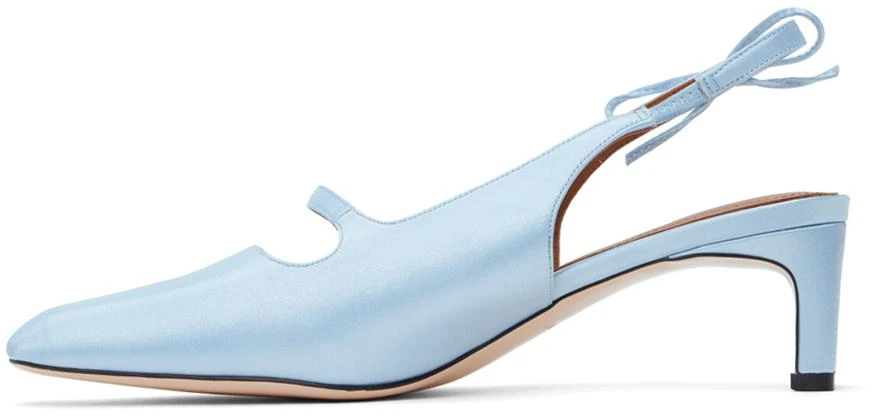 Shushu/Tong Blue Side Bow Square Toe Heels 3
