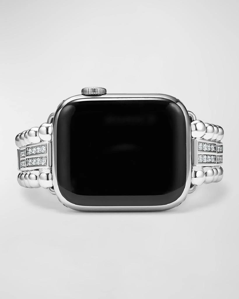 LAGOS Smart Caviar Sterling Silver Spark Diamond 2 Row 38mm Apple Watch Band 3