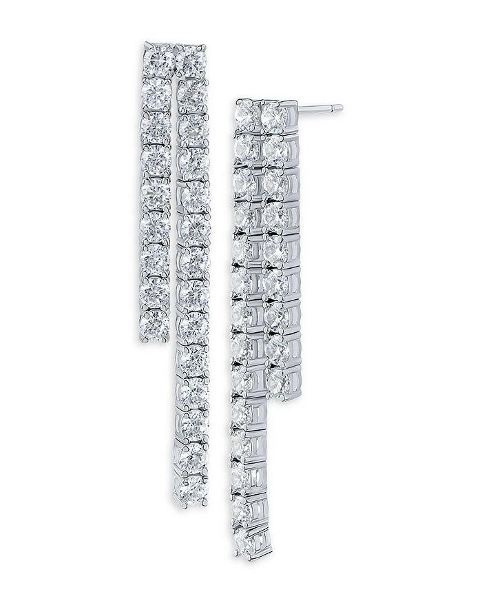 Kenneth Jay Lane Cubic Zirconia Double Row Linear Drop Earrings