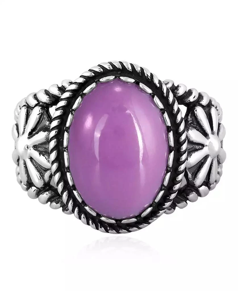 American West Jewelry Sterling Silver Phosphosiderite Concha Flower Ring, Size