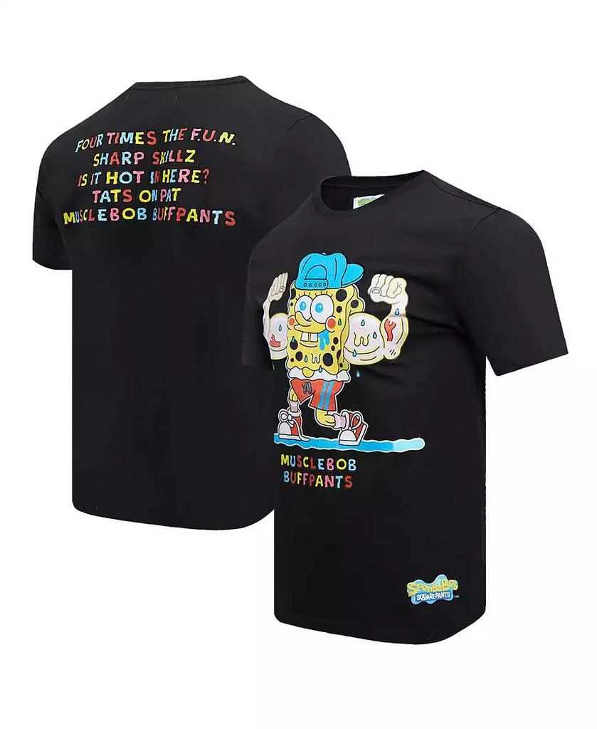Freeze Max Men's Black SpongeBob SquarePants Musclebob Buffpants T-shirt 1