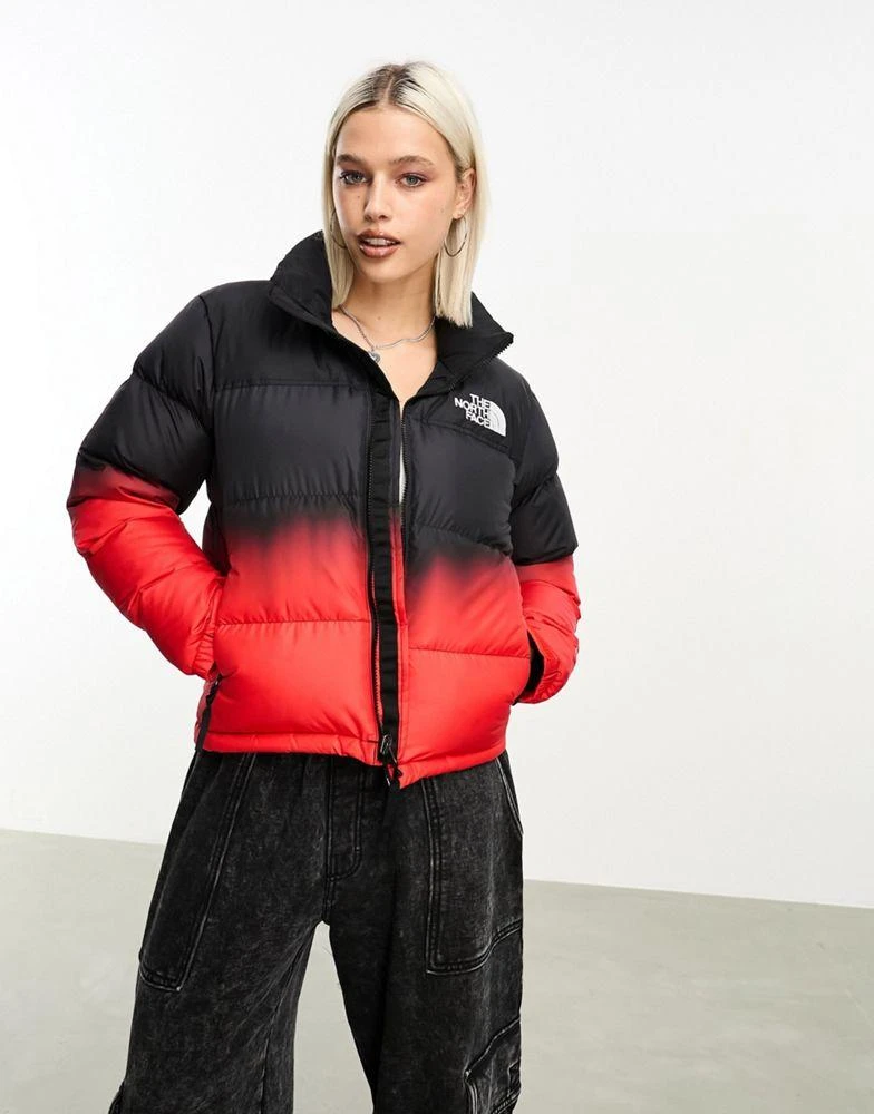 The North Face The North Face Nuptse Retro '96 down puffer jacket in red and black dip dye 4