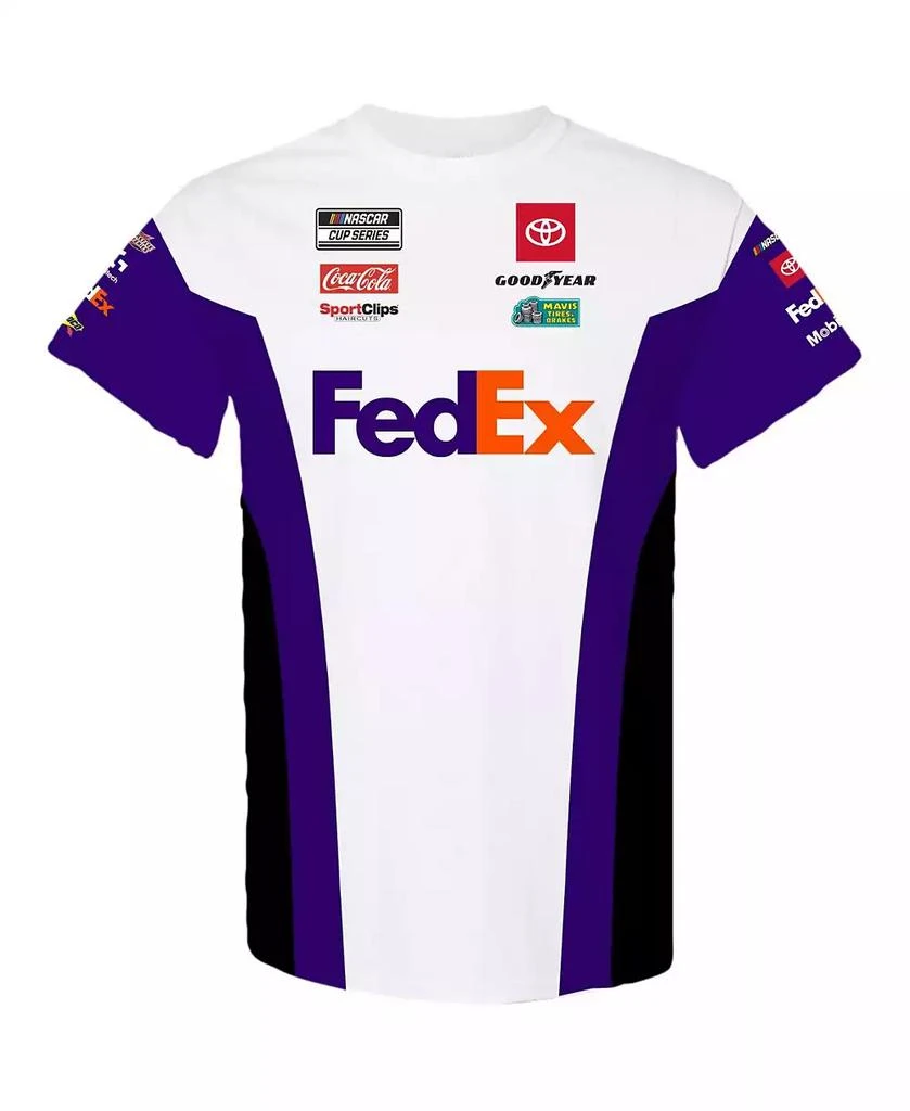 Joe Gibbs Racing Team Collection Men's White/Purple Denny Hamlin FedEx Uniform T-Shirt 3