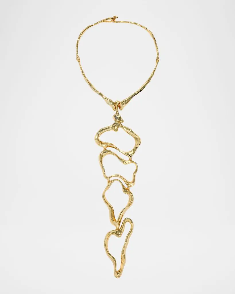 Alexis Bittar Brut Gold Cascade Collar Necklace
