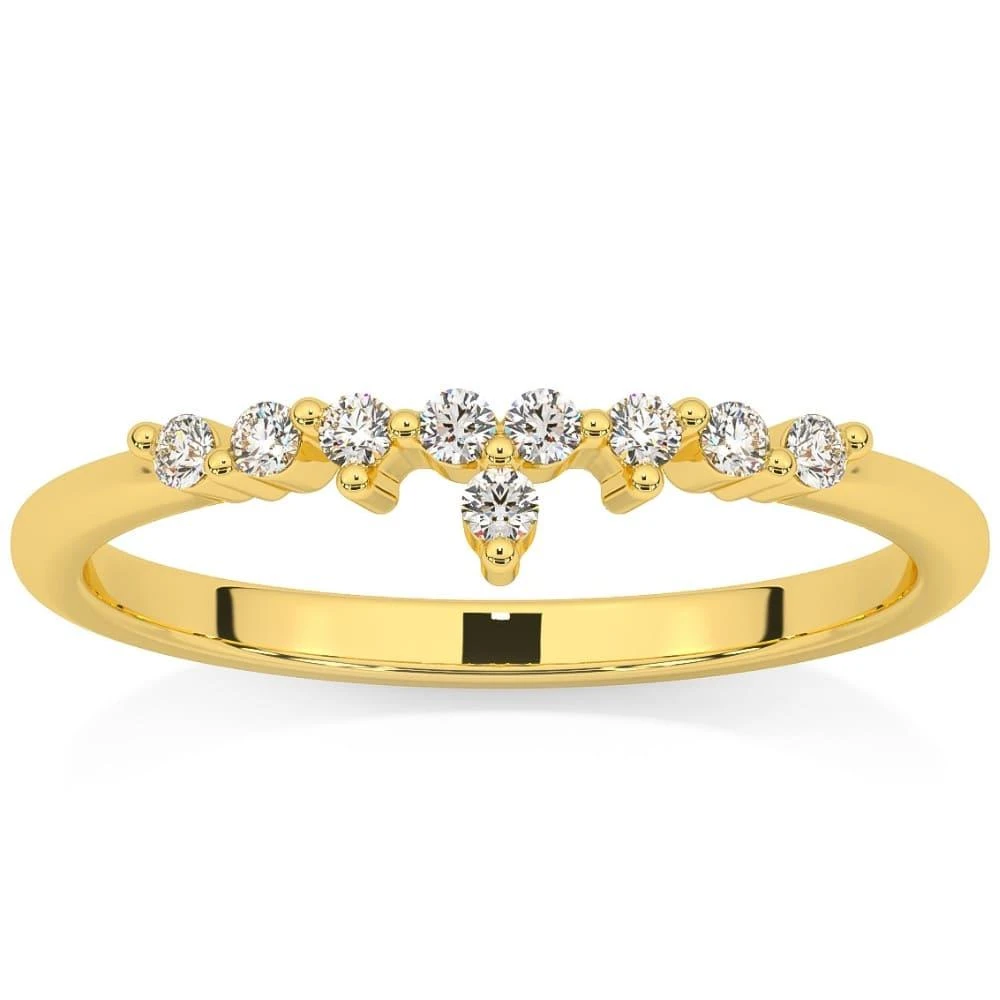 Pompeii3 1/5Ct Stackable Diamomnd Anniversary Ring Wedding Band 14k Gold Lab Grown 4