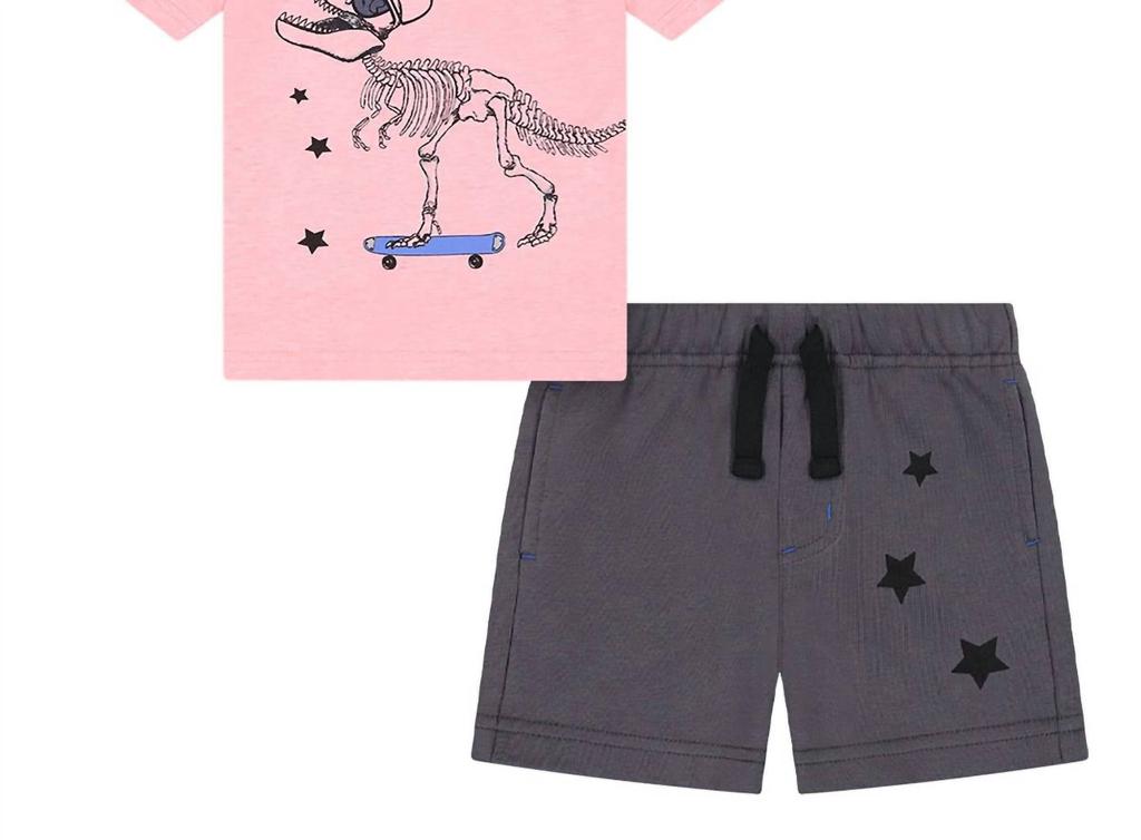 Andy & Evan Andy & Evan - Boy's T-Rex Shirt & Shorts Set