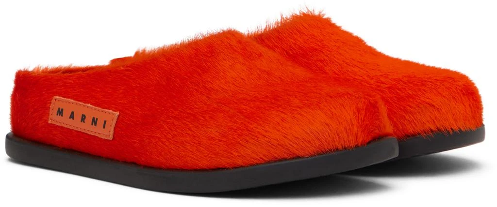 Marni Kids Orange Fussbett Sabot Mules 4