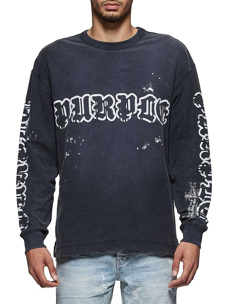 Purple Brand Gothic Crystal-Embellished Logo Cotton T-Shirt