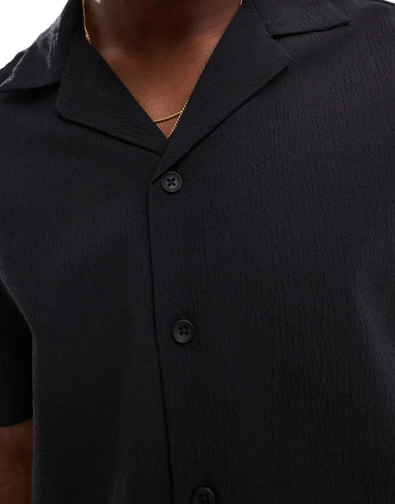 River Island River Island seersucker shirt in black 3