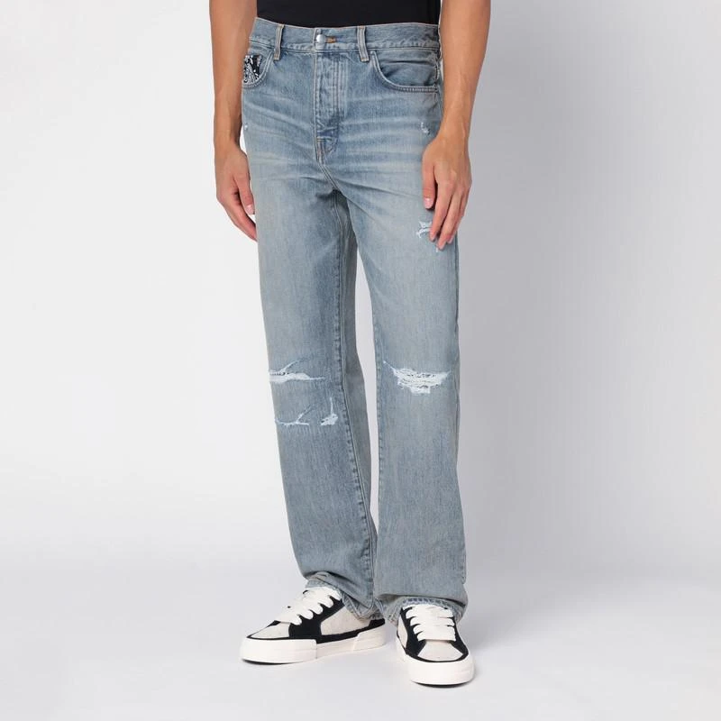 AMIRI Straight jeans with rips Antique Indigo 3