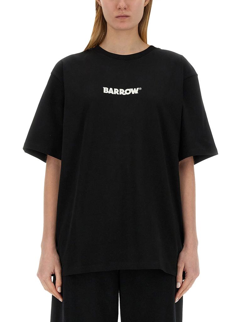 Barrow Black T-shirt With Front And Back Logo Print