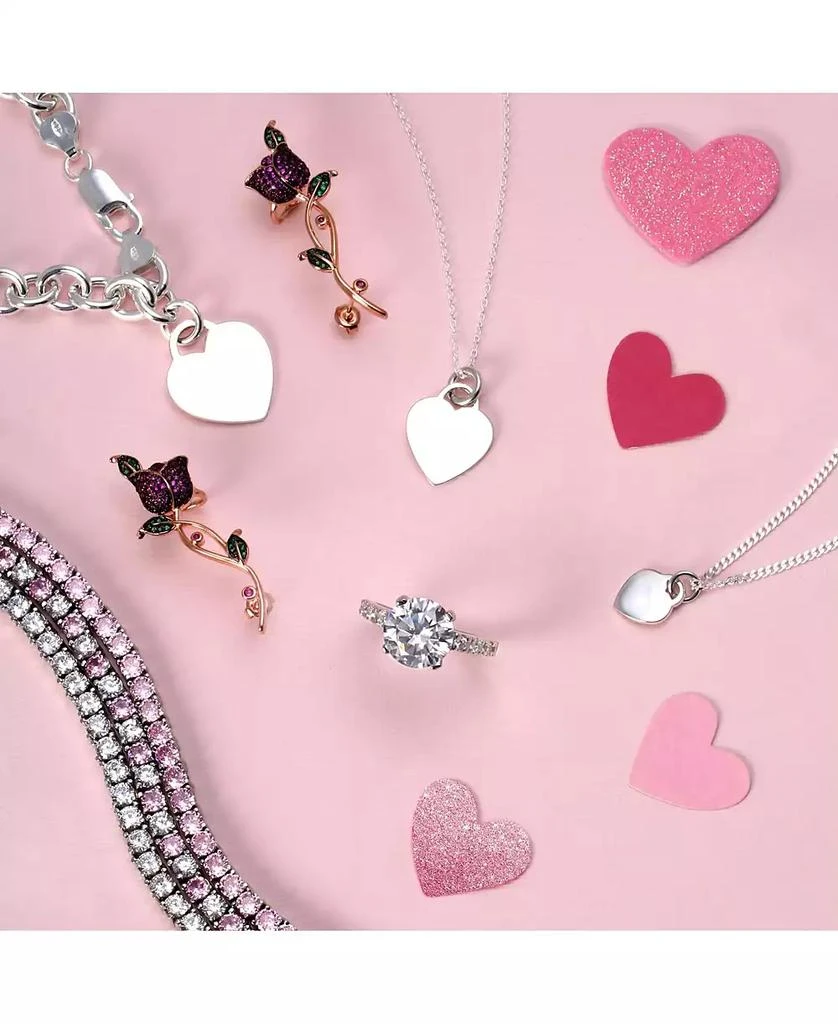 Bling Jewelry 2-Pc. Sterling Silver CZ Promise Rings in Silver or Rose Gold with Cushion-Cut Solitaire
Pave Band 3