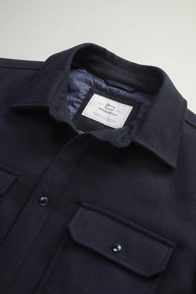 Woolrich Alaskan Padded Overshirt in Recycled Italian Wool Blend - Men - Blue 6